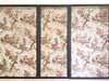 A Triptych of 18th C Chinoiserie Block Printed, Hand Painted Canvas Wall Coverings