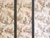 A Triptych of 18th C Chinoiserie Block Printed, Hand Painted Canvas Wall Coverings