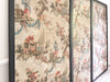 A Triptych of 18th C Chinoiserie Block Printed, Hand Painted Canvas Wall Coverings