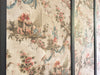 A Triptych of 18th C Chinoiserie Block Printed, Hand Painted Canvas Wall Coverings