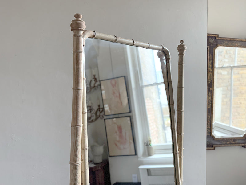 A Late 19th C French Faux Bamboo Painted Dressing Mirror