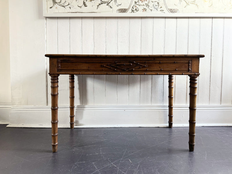 A Late 19th C French Faux Bamboo Writing Table