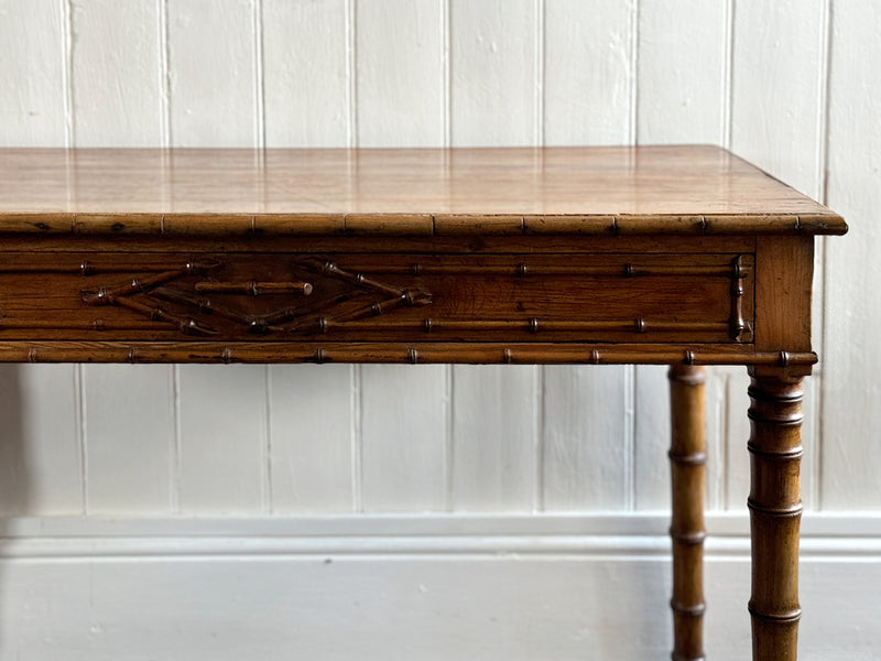 A Late 19th C French Faux Bamboo Writing Table