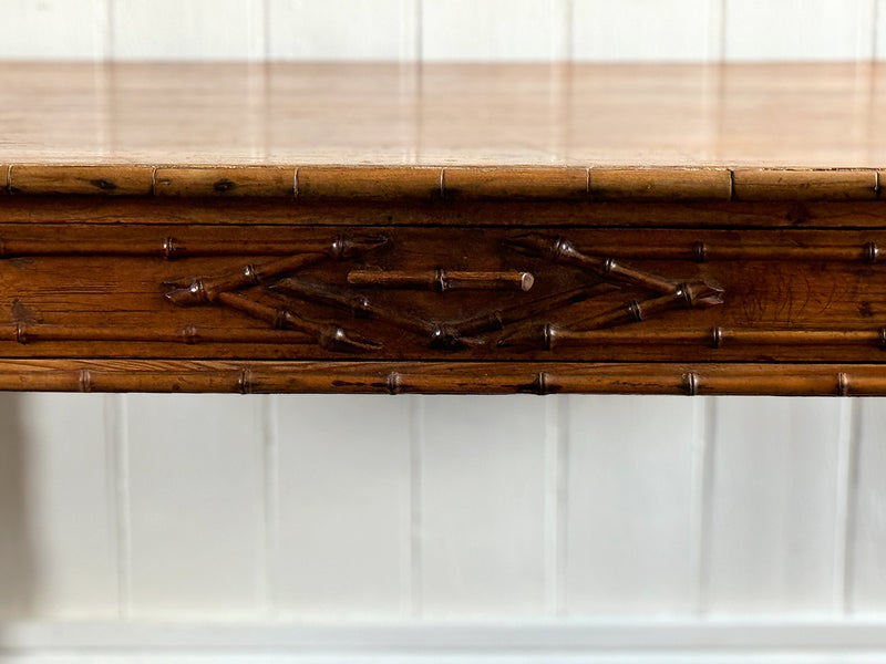 A Late 19th C French Faux Bamboo Writing Table