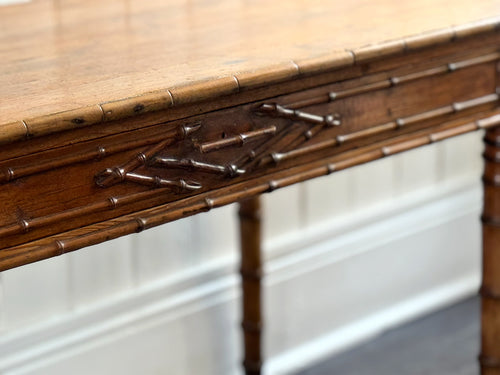 A Late 19th C French Faux Bamboo Writing Table