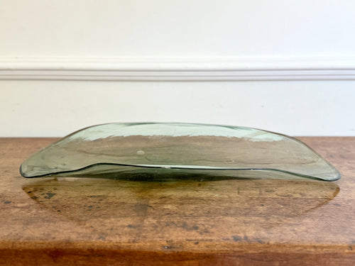 A Large Antique French Hand-Blown Glass Tile Bowl