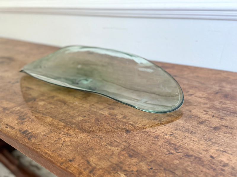 A Large Antique French Hand-Blown Glass Tile Bowl