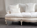 A 19th C French Camel Back Sofa with Serpentine Front