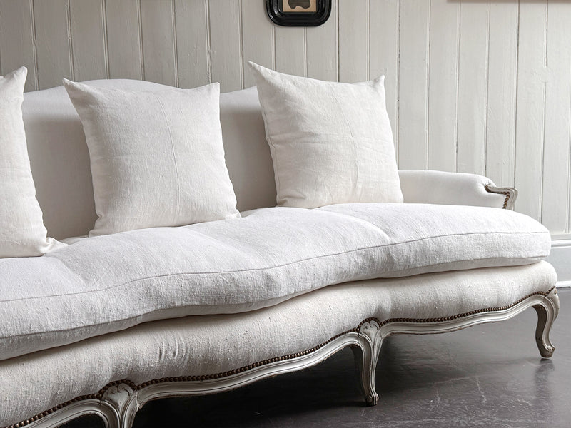 A 19th C French Camel Back Sofa with Serpentine Front