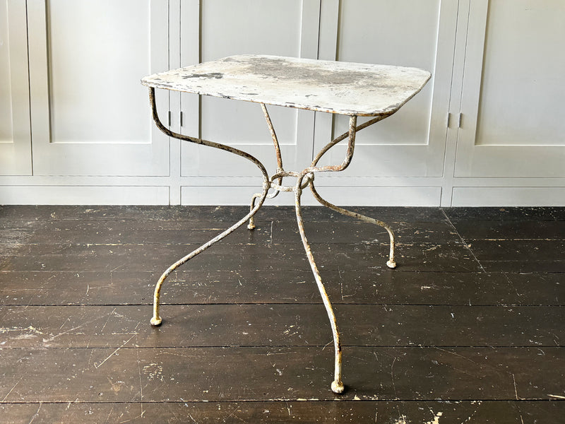 A Late 19th C French Painted Iron Garden Table