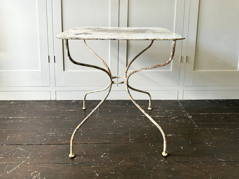 A Late 19th C French Painted Iron Garden Table