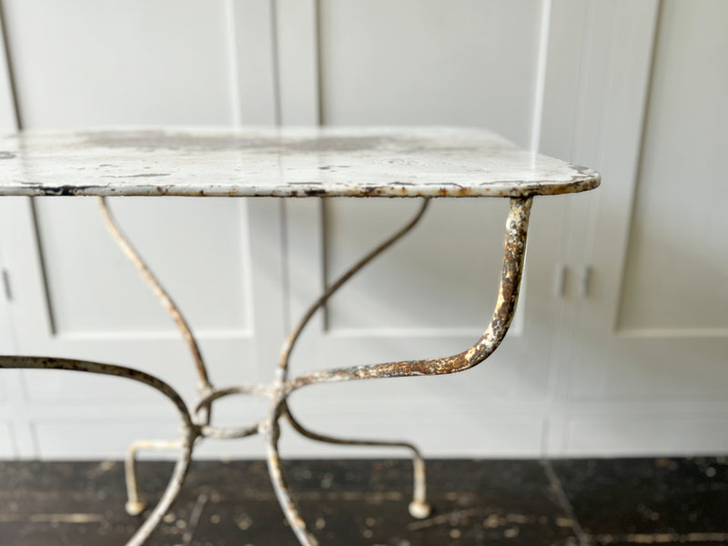 A Late 19th C French Painted Iron Garden Table