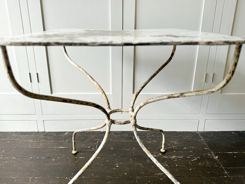 A Late 19th C French Painted Iron Garden Table