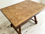 A 19th C Swiss Parquetry Drawer Leaf Dining Table