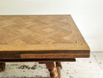 A 19th C Swiss Parquetry Drawer Leaf Dining Table