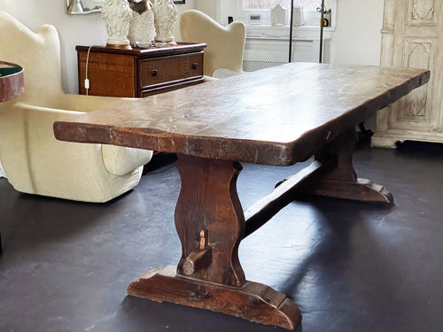 An Early 20th Century French Oak Trestle Table
