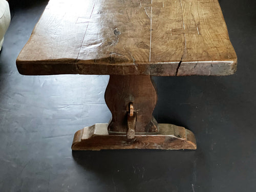 An Early 20th Century French Oak Trestle Table