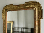 A 19th C Italian Etched Gilt Wood Mirror with Original Plate