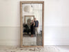A Very Large 18th C French Carved Ribbon Mirror with Original Plate