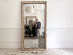 A Very Large 18th C French Carved Ribbon Mirror with Original Plate