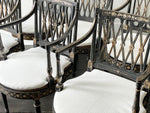 A Set of 6 1920's Pierre Lottier Ebonised and Decorated Armchairs