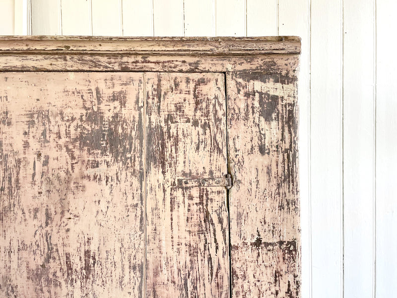 An Early 18th C Tuscan One Door Cupboard with Original Pink Paint