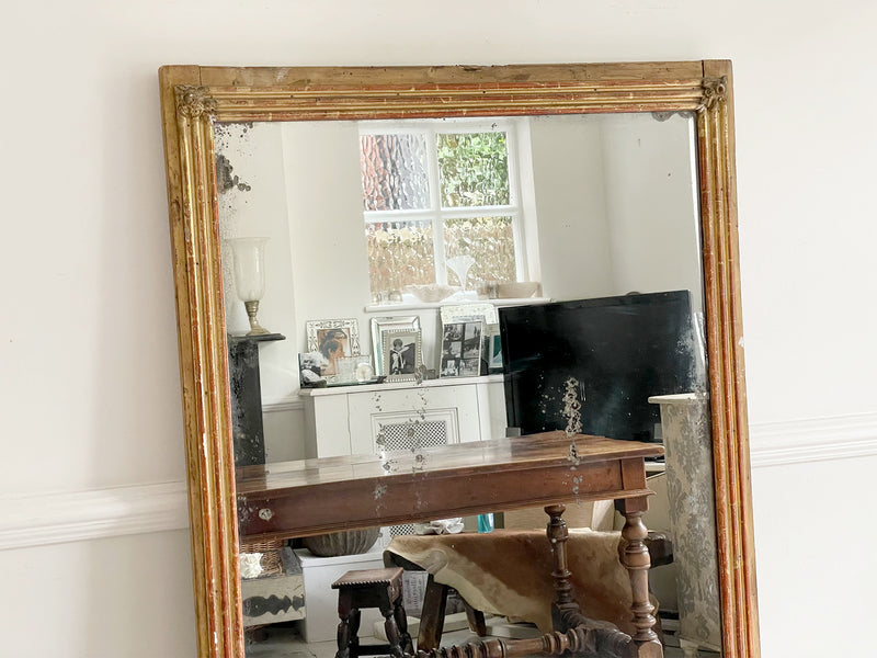 A Classic 19th C Provençal Giltwood Mirror with Original Plate