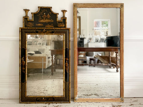 A Classic 19th C Provençal Giltwood Mirror with Original Plate