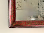 An Early 20th C Red Chinoiserie Mirror with Heavily Foxed Plated