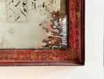 An Early 20th C Red Chinoiserie Mirror with Heavily Foxed Plated