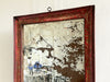 An Early 20th C Red Chinoiserie Mirror with Heavily Foxed Plated