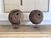 A Pair of Antique Pyrenean Wooden Bowling Balls on Stands