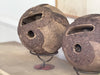 A Pair of Antique Pyrenean Wooden Bowling Balls on Stands