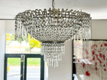 A 1950's Spanish Tiered Glass & Crystal Chandelier