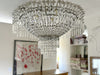 A 1950's Spanish Tiered Glass & Crystal Chandelier