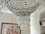 A 1950's Spanish Tiered Glass & Crystal Chandelier