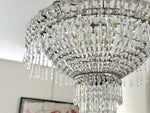 A 1950's Spanish Tiered Glass & Crystal Chandelier