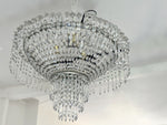 A 1950's Spanish Tiered Glass & Crystal Chandelier