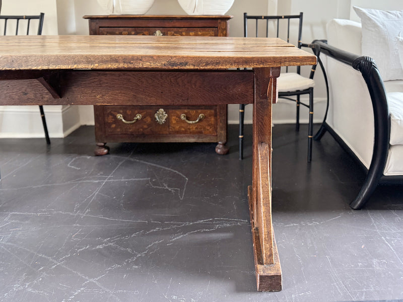 An Arts and Crafts Oak Trestle Table of Superb Design