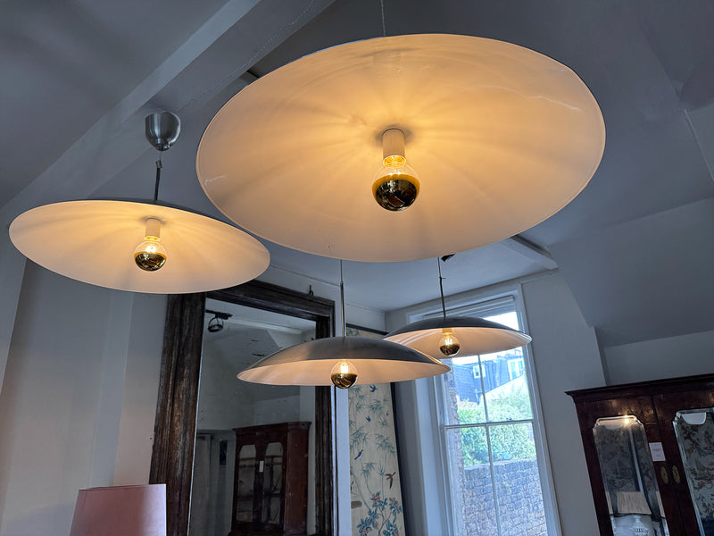 Four Very Large 1960's Aluminium Pendants by Bonderup & Thorup