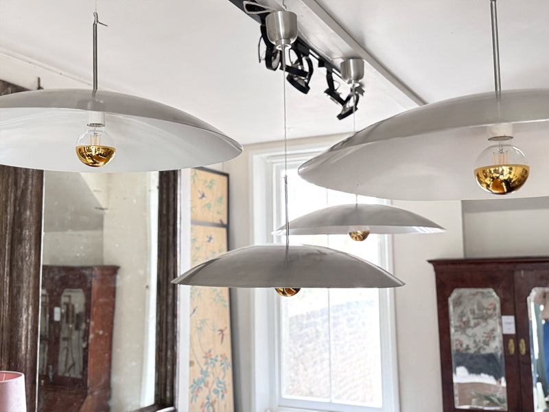 Four Very Large 1960's Aluminium Pendants by Bonderup & Thorup