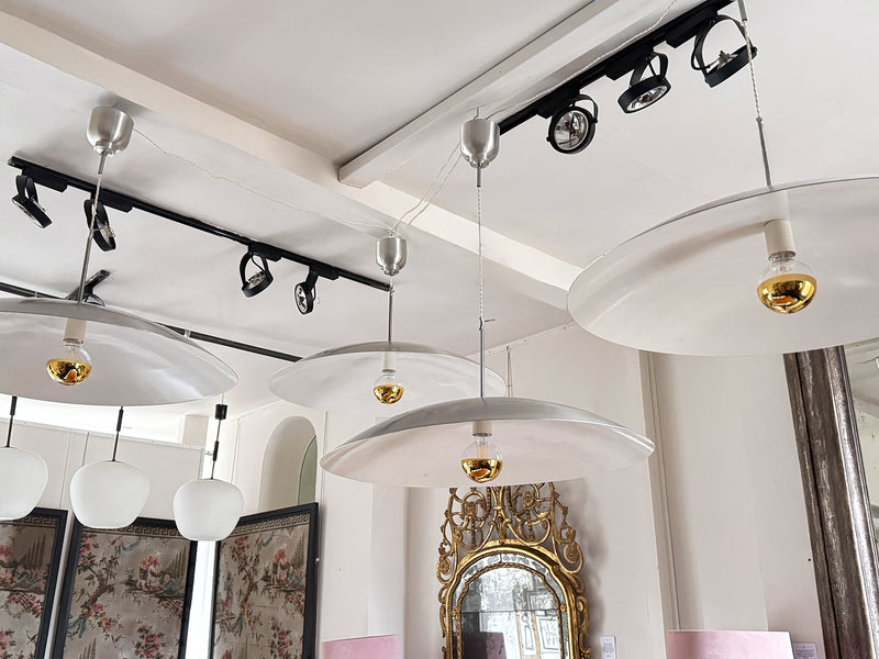 Four Very Large 1960's Aluminium Pendants by Bonderup & Thorup