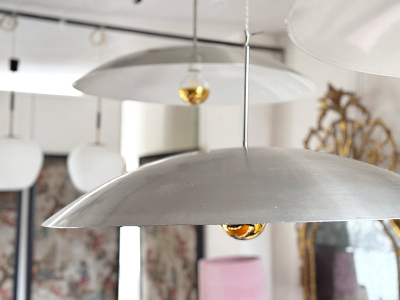 Four Very Large 1960's Aluminium Pendants by Bonderup & Thorup