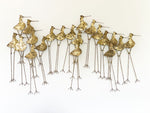 A Large Brutalist Gilt Brass Sandpiper Wall Sculpture by Curtis Jere