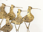 A Large Brutalist Gilt Brass Sandpiper Wall Sculpture by Curtis Jere