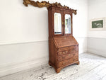 A Fine George II English Burr Walnut Bureau Bookcase