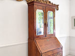 A Fine George II English Burr Walnut Bureau Bookcase
