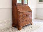 A Fine George II English Burr Walnut Bureau Bookcase