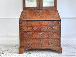 A Fine George II English Burr Walnut Bureau Bookcase