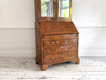 A Fine George II English Burr Walnut Bureau Bookcase